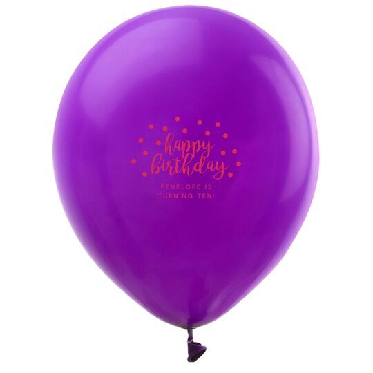 Confetti Dots Happy Birthday Latex Balloons